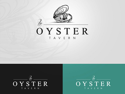 the Oyster tavern bar logo barrel illustration logo logodesign logos logotype oyster oyster logo tavern tavern logo