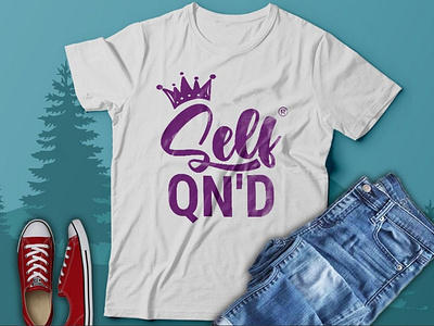 self qn'd, typography graphic custom t shirt design creative