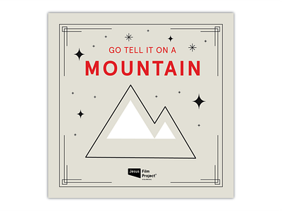 Go Tell it on the Mountain Sticker christmas holiday illustration mountain stars vector