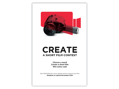 Create Film Contest Poster branding design film layout minimal movies poster short film vector