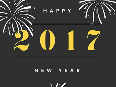 Happy New Year 2017 new year typography