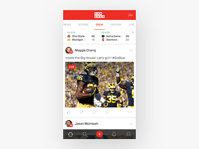 Fancred — Mobile Sports Feed design flat ios live streaming mobile scores sports ui ux video