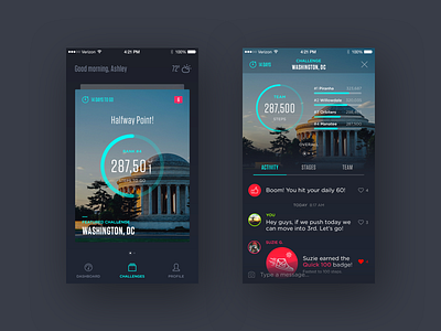 Group Fitness Tracker design fitness flat ios mobile ui ux