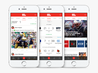 Fancred — Personalized Sports Platform design flat ios live streaming mobile scores sports ui ux video