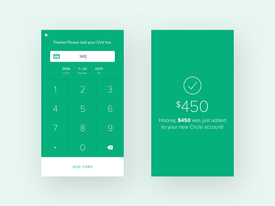 Circle — Receiving Payments clean design flat mobile payments simple ui ux