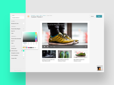 Brightcove — Layout Styling customization design saas styling ui ux video web