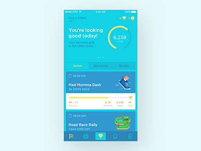 Fitness App — Dashboard app dashboard fitness ios mobile steps ui ux