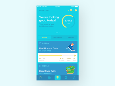Fitness App — Dashboard app dashboard fitness ios mobile steps ui ux