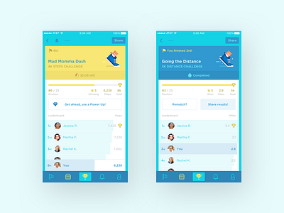 Fitness App — Challenges app challenges fitness ios mobile steps ui ux