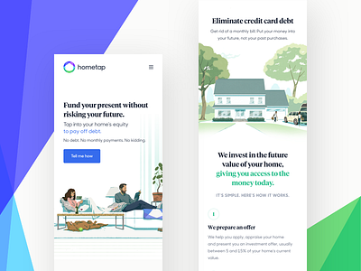 Hometap Website branding illustration mobile web