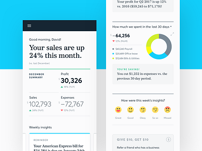 Business Dashboard cashflow expenses finance flat ui ux