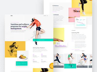 Ava – Landing Desktop design desktop fitness flat health nutrition ui ux web wellness