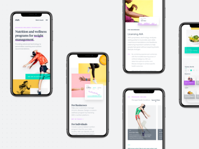 Ava Landing – Mobile design fitness flat health mobile nutrition ui ux web wellness