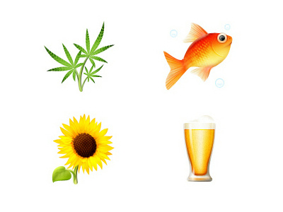 Social Network icons beer canabis fish flower icons