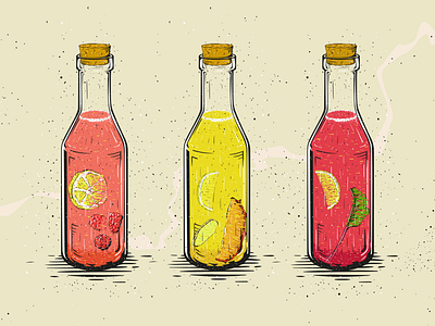 Lemonade cocktail cocktails drinks graphicdesign illustration summer2020 vintage