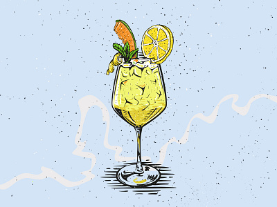 Sicilian Fizz cocktail cocktails drinks graphicdesign illustration summer2020 vintage