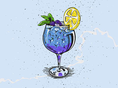 Brazilian Bramble Lemonade cocktail cocktails drinks graphicdesign illustration summer2020 vintage