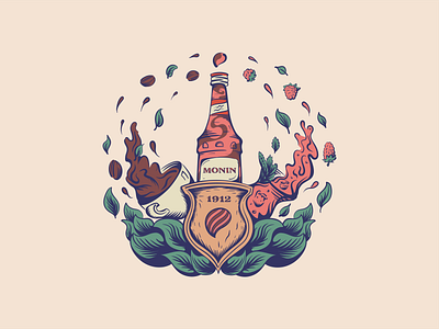 Emblem Monin cocktail cocktails design drinks graphicdesign illustration