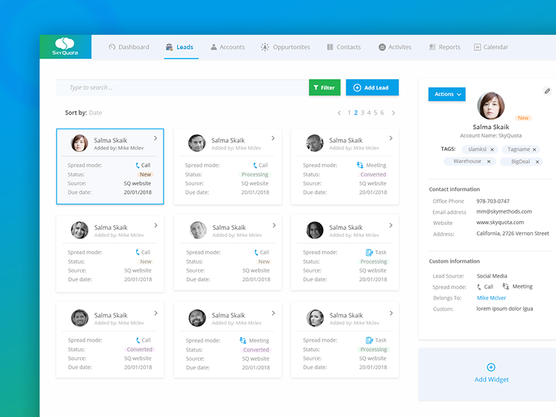 Skyquota CRM by Salma Skaik on Dribbble