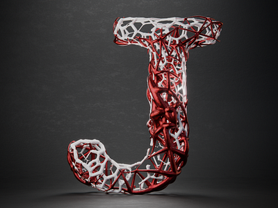 J -36 Days of Type 36 days of type 3d abstract blender cycles design geometry procedural type type art