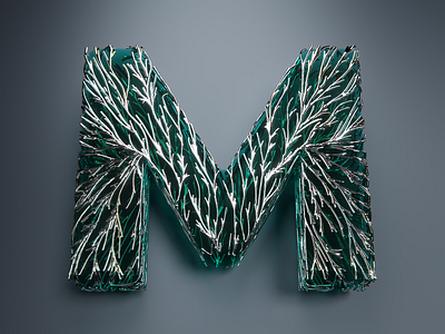 M - 36 Days of Type 2020 36 days of type 3d abstract blender cycles procedural shapes type type art