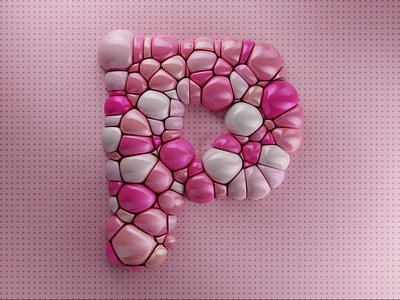 P - 36 Days of Type 2020 36 days of type 3d abstract blender cycles geometry procedural type type art