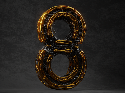 8 - 36 Days of Type 2020 36 days of type 3d abstract blender cycles geometry procedural reflective type type art