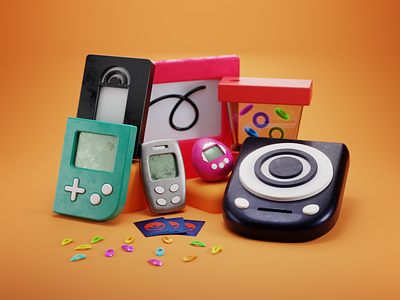 Icons - 90's Kids 3d 90s blender cute iconography icons illustration toys