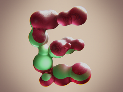 E - 36 Days of Type 36 days of type 3d abstract blender cycles design geometry glow procedural shapes shine type type art