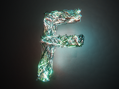 F - 36 Days of Type 36 days of type 3d abstract blender cycles design geometry glow procedural shapes type