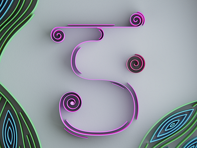 ङ - 47 Days of Devanagari Type 3d abstract blender craft cycles design geometry paper papercraft quilling shapes type