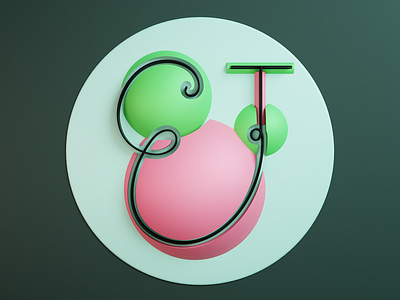 छ - 47 Days of Devanagari Type 3d abstract blender cycles design geometry procedural shapes type type art