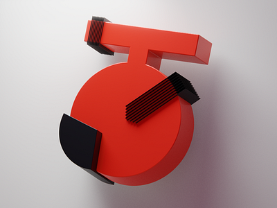 ठ - 47 Days of Devanagari Type 3d abstract blender cycles design geometry shapes shine type type art