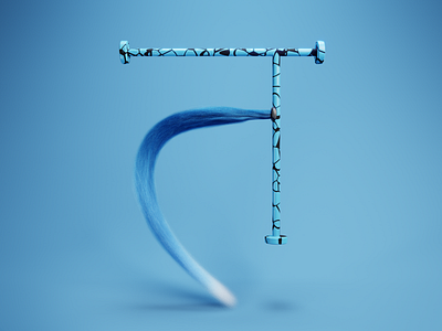 त - 47 Days of Devanagari Type 3d abstract blender cycles design geometry glow procedural shine type