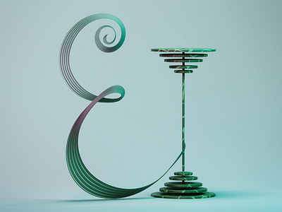 ध - 47 Days of Devanagari Type 3d abstract blender cycles design geometry shapes shine type type art