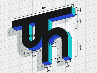 फ - 47 Days of Devanagari Type 3d abstract blender cycles design geometry shapes type type art vector