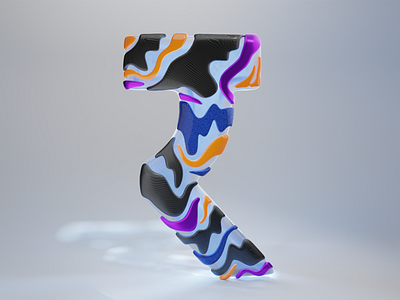 र - 47 Days of Devanagari Type 3d abstract blender cycles design geometry logo shapes type type art