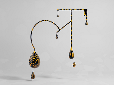 ल - 47 Days of Devanagari Type 3d abstract blender cycles design geometry procedural shapes type type art