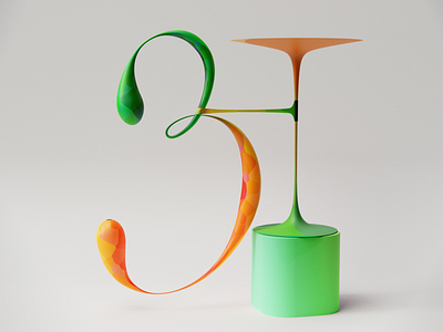 अ - 47 Days of Devanagari Type 3d abstract blender cycles design geometry procedural shapes type type art