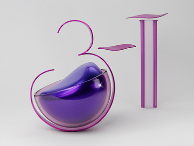 आ - 47 Days of Devanagari Type 3d abstract blender cycles design geometry procedural shapes type type art