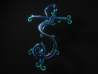 ई - 47 Days of Devanagari Type 3d abstract blender cycles design geometry procedural shapes type type art