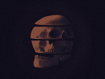 Splitskull dark digital photomanipulation print skull