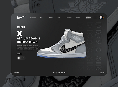 Dior X Air Jordan 1 Retro High air jordan classic design desktop dior graphic design nike nike design retro uiux web design