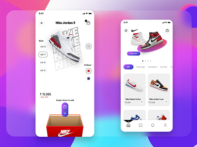 Nike Mobile UI design air jordan design desktop ecommerce graphic design mobile nike phone running shoe shoe sneakers uiux