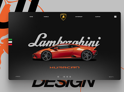 Lamborghini Landing Page branding bull car design car ui cardesign design desktop evo graphic design huracan lambo lamborghini orange supercar uiux