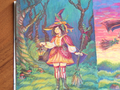 Forest witch in search of adventure art bookillustration books handmade illustration