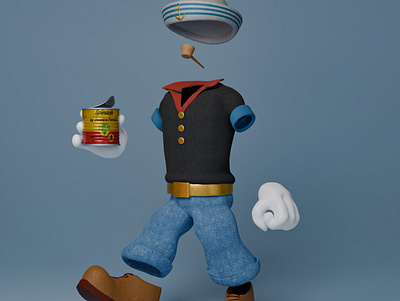 Popeye (Invisible Friends NFT) 3d graphic design nft popeye