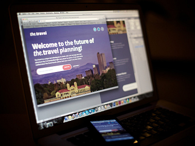 The.Travel app colors flat iphone landing mobile page splash type typography ui visual