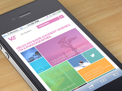 The mobile version of my personal website. colors flat iphone metro mobile portfolio simple ui website