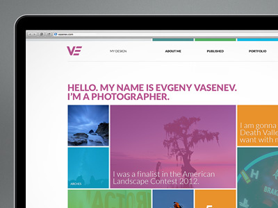 The desktop version of a main page colors flat metro portfolio simple ui website